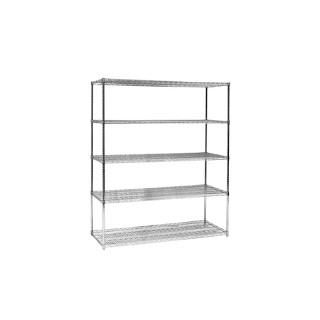 Starter Unit,5-Shelf,Chrome,18x72x74